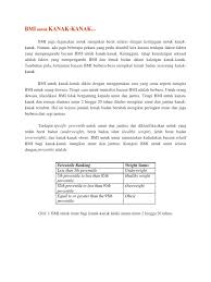 Cara kira bmi | apa itu bmi? Kiraan Bmi Kanak Kanak Docx