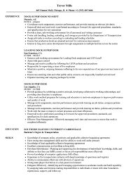A senior supervisor oversees staff work and ensures that employees meet weekly or monthly sales and production commitments. Dock Supervisor Resume Samples Velvet Jobs