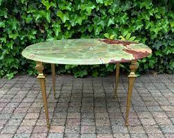 Vintage gold & green brass legs plastic onyx design top green nest of tables hom. Green Onyx Coffee Table 6 For Sale On 1stdibs
