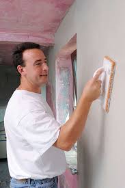 Putz Mit Filzscheibe Glatten Verputzen Wand Verputzen Rollputz