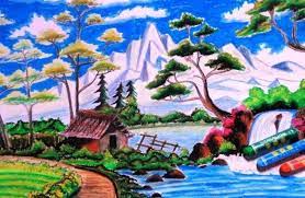 Yang membawa kami sampai ke daerah stans. Gambar Pemandangan Gunung Lukisan Pemandangan Alam Sempoa Dunia