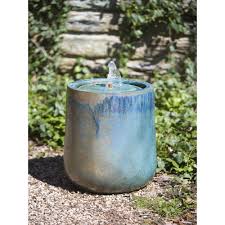 Consumer interest in fountains has grown do to the tranquility they provide as well as the sound that the water produces. Ceramic Daralis Fountain Weathered Copper Kinsey Garden Decor