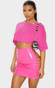 Whether you are chilling poolside with family and friends or just want to relax with a book, the sun tan lounger is a must. Hot Pink Vinyl Lace Up Side Mini Skirt Prettylittlething Il