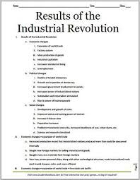 Results Of The Industrial Revolution Free Printable Outline For Grades 7 12 Industrial Revolution Lessons High School World History Industrial Revolution