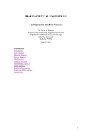 Pdf Pharmaceutical Engineering Unit Operations And Unit