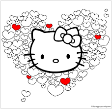 Download or print easily the design of your choice with a single click. Hello Kitty Valentine Heats Coloring Pages Cartoons Coloring Pages Coloring Pages For Kids And Adults