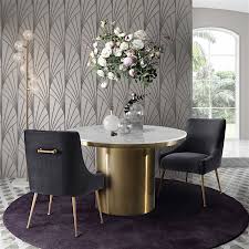 The only downfall is, i wish they sold chairs to match it. Micah Gold Pedestal Dining Table Modern Digs