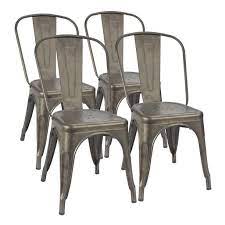This white chalk paint is great for projects like repainting old furniture, and it cleans easily with soap and water. Walnew Metal Dining Chair Indoor Outdoor Use Stackable Classic Trattoria Chair Chic Dining Bistro Cafe Side Metal Chairs Set Of 4 Gun Walmart Com Walmart Com