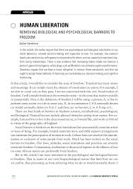 Pdf Human Liberation Removing Biological And Psychological Barriers To Freedom