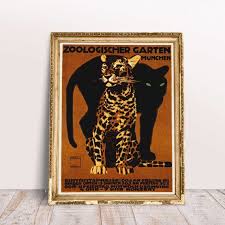 Advertising Poster Zoologischer Garten Munchen By Ludwig Etsy Advertising Poster Vintage Posters Poster