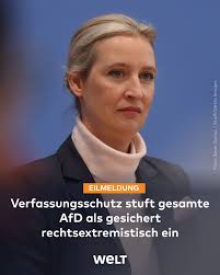 Bisher war die AfD aus Sicht des Verfassungsschutzes ein Verdachtsfall.  Jetzt stuft das Bundesamt für Verfassungsschutz (BfV) die Partei als  gesichert rechtsextremistisch ein. Der Inlandsgeheimdienst teilte mit, der  Verdacht, dass die Partei