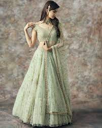 Light Green Lehenga For Wedding Indian Fashion Dresses Light Green Dress Indian Wedding Outfits