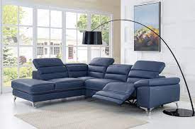 Johnson Sectional Lsf Chaise Blue Leather Couch Sectional Sofa Couch Modern Sofa Sectional