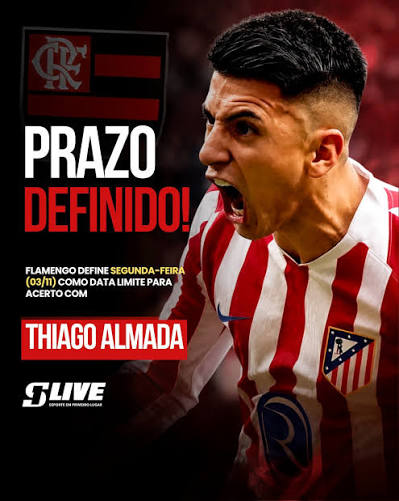 Flamengo define segunda-feira como prazo para resposta de Thiago Almada O Flamengo estabeleceu a pr&oacute;xima segunda-feira (3) como data limite para definir a negocia&ccedil;&atilde;o com Thiago Almada. A decis&atilde;o foi tomada para