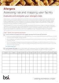 Bsi Allergens Facility Mapping Guide