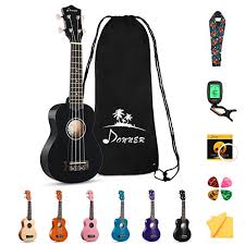 Choose items to buy together. Review For Donner Soprano Ukulele Beginner Kit For Kid Adult Student With Online Lesson 21 Inch Ukelele Bundle Bag Strap String Tuner Pick Polishing Cloth Rainbow Series Black Color Dus 10d