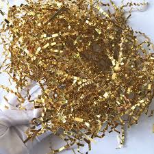 gold eco friendly shredded paper for