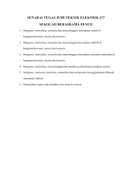 Program kerja pemeliharaan gedung meliputi program kerja harian, mingguan, bulanan, dan tahunan yang bertujuan memelihara kebersihan gedung yang meliputi kebersihan public area. Senarai Tugas Juruteknik Elektrik J17