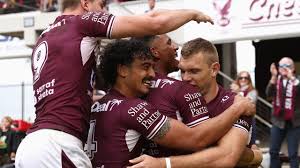 The official colors of the manly warringah sea eagles team are maroon and white. Nrl 2021 3 Big Hits Tom Trbojevic Reece Walsh Manly Sea Eagles Vs Warriors Live Blog Updates Live Stream Supercoach Scores Video