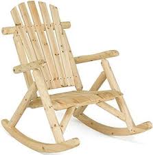 New Giantex Log Rocking Chair Wood Porch Rocker Lounge Patio Deck Balcony Furnit Patio Rocking Chairs Porch Rocker Patio Deck Furniture