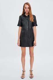 Zara S New Collection Is A Blast From The Past Leather Look Dress Dresses Clothes