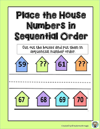 Number Order Place The House Numbers In Sequential Order Ordering Numbers Subtraction Activities Kindergarten Subtraction Activities