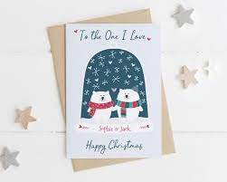 Personalised christmas cards are the perfect way to share your favourite memories of the year past with your closest friends and family. Personalised Snowglobe To The One I Love Christmas Etsy In 2021 Personalised Christmas Cards Christmas Cards Christmas Card Packs