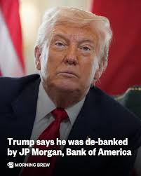 President Trump claims he was shown the door by the two largest US banks.  In an interview with CNBC this morning he shared the personal anecdote,  saying that JP Morgan gave him