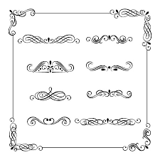 Ornate flower with victorian leaf scroll and flourishes for greeting card or wedding invitation frame retro decoration. Set Of Vintage Vector Frame Border Divider Corner Retro Elements Collection Ornate Page Decor Elements For Calligraphy Design Tasmeemme Com