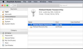 The keychain access app opens. Creating And Exporting An Institutional Recovery Key Administering Filevault On Macos 10 14 Or Later With Jamf Pro Jamf