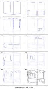 How To Draw A Four Poster Bed Printable Drawing Sheet By Drawingtutorials101 Com Drawing Furniture Perspective Drawing Lessons Step By Step Drawing