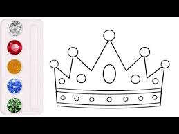تعليم رسم تاج لامع لللاطفال Drawing Coloring Crown For Kids Youtube