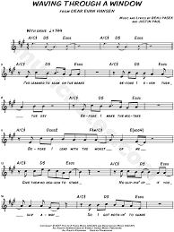 Waving Through A Window From Dear Evan Hansen Sheet Music Leadsheet In A Major Transposable Download Print Dear Evan Hansen Musical Dear Evan Hansen Quotes Dear Evan Hansen Lyrics