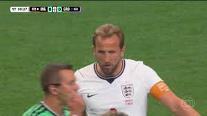 Aos 9 min do 1º tempo - defesa de pênalti de Dominik Livakovic da Croácia contra a Inglaterra