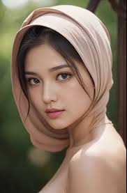 一个戴头巾和围巾的女人的特写- SeaArt AI