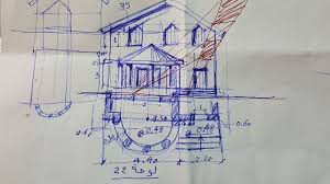 ل22 نمذجة واظهار منزل بشرفة دائرية male sketch male architecture