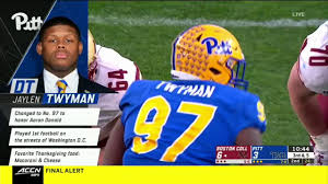 Twyman worked his way through the pitt defensive line rotation before taking over as a full time starter in 2019 and subsequently opting out in 2020. 2021 Raiders Draft Prospect Dt Jaylen Twyman Full Press Coverage