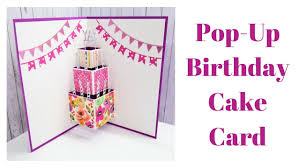 Glue the tabs of the side supports to the bottom of the large cake round, as shown below. Pop Up Birthday Cake Card Youtube