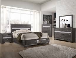 Modern bedroom furniture wood bed. B4650 5 Pc Regata Collection Grey Finish Wood Bedroom Set With Footboard Drawers