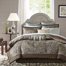 Maybe you would like to learn more about one of these? Madison Park Aubrey Cal King Size Bed Comforter Set Bed In A Bag Blue Brown Paisley Jacquard 12 Pieces Bedding Sets Ultra Soft Microfiber Bedroom Comforters Pricepulse