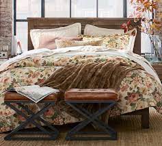 This tonal pattern is woven with linen for a touch of breezy softness. Rita Floral Cotton Patterned Duvet Cover Sham Pottery Barn