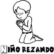 Retrato de una gran familia sentada a la mesa. Dibujo Para Colorear De Nino Rezando En Su Primera Comunion