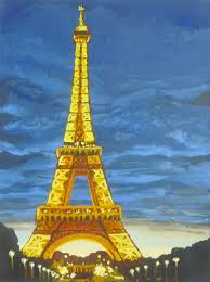 Eiffel Tower At Night Art Original Canvas Painting Cocostyle Studio Eiffel Tower Painting Paris Paintings Canvas Paris Painting