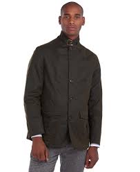 Barbour Lutz Wax Jacket Olive Mele Town Country Clothing Ltd