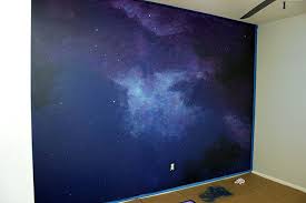 How To Paint A Galaxy Wall Mural In A Spaceship Themed Playroom Huis Interieur Muur Babykamer