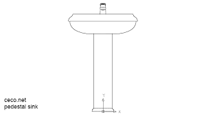 autocad drawing pedestal sinks 1 front