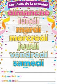 You could mention that saturday and sunday (the 's'. French Days Of The Week Immersion Smart Poly Chart Education Station Teaching Supplies And Educational Products