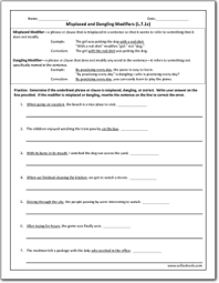 Misplaced And Dangling Modifiers L 7 1c Worksheet