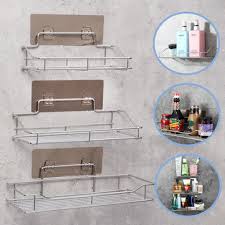 Dongyang city, jinhua city, zhejiang province. Stainless Steel Bathroom Wall Shelf Suction Cup Holder Corner Storage Rack Organizer Sale Banggood Com