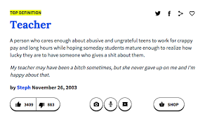 What Your Job Says About You According To Urban Dictionary Teacher Humour Urban Dictionary Teacher